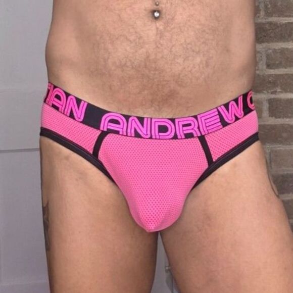 ANDREW CHRISTIAN PINK BRIEFS LARGE - Picture 3 of 4
